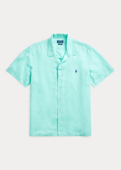 Men's Polo Ralph Lauren Custom Fit Linen-Blend Shirts | 784260VDW